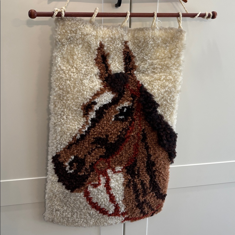 Horse Head Vintage 1980s Malina Wall Tapestry Art